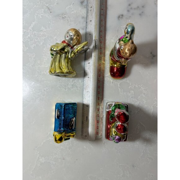 Rare! USSR Russian Vintage Christmas Ornament Lot Ceramic? Heavy Chrome Finish - Picture 10 of 14